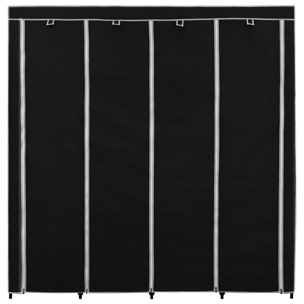 Armario Con 4 Compartimentos Negro 175x45x170 Cm_3