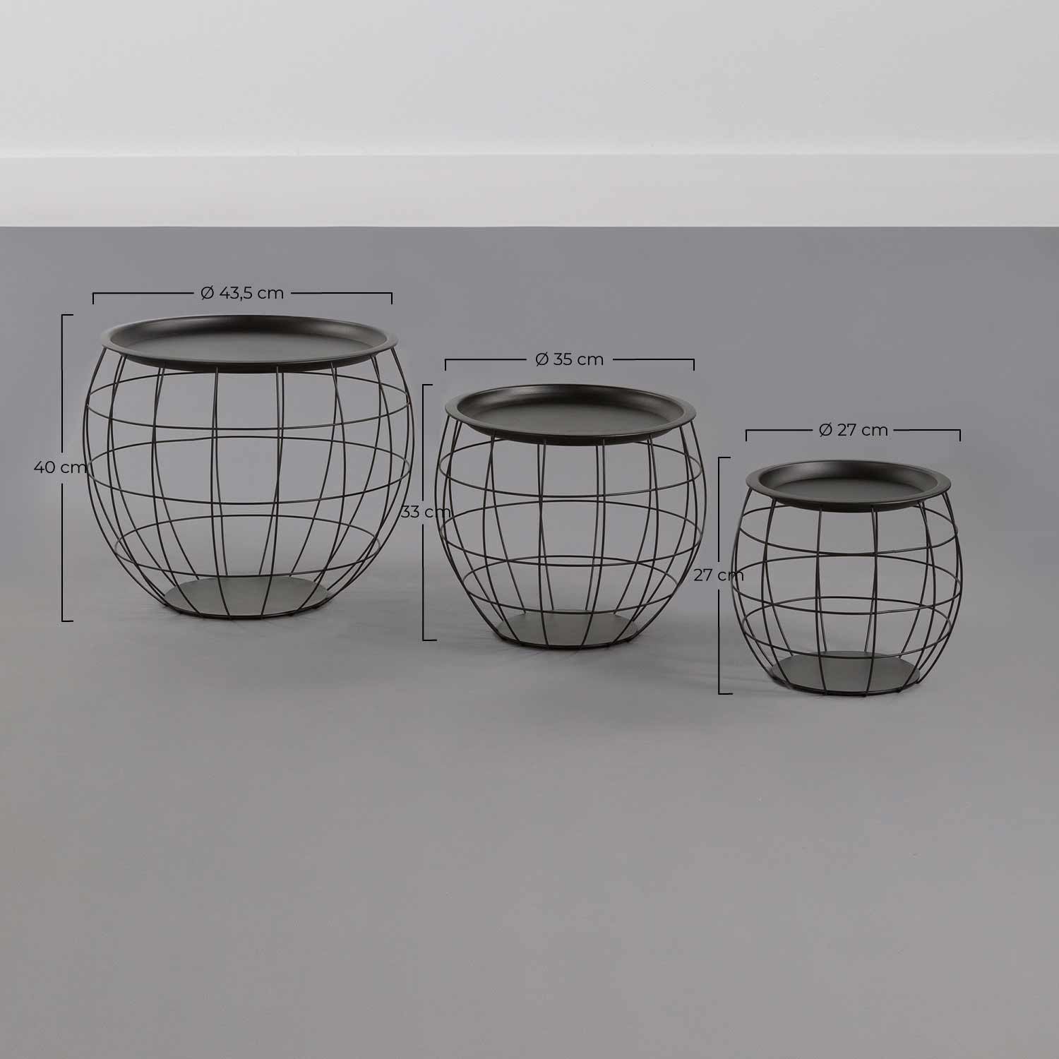 Kit 3 Mesitas De Centro Redondas Baloon Thinia Home_5
