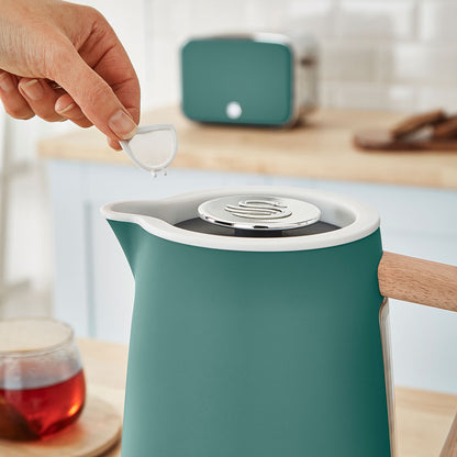 Set Desayuno Nordic, Hervidor Agua 1,7 L, Tostadora Ranura Ancha 2 Rebanadas, Diseño Swan Stp2090 Verde
