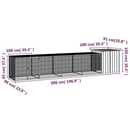 Vidaxl Jaula De Gallinas Acero Galvanizado Antracita 500x91x100 Cm_2