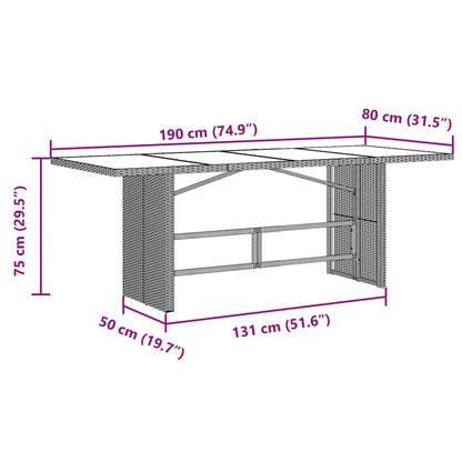 Set De Mesa Y Sillas Jardín 7 Pzas Con Cojines Ratán Pe Marrón / Vetonek_4