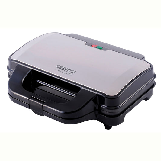 Sandwichera, 2 Sandwiches Xl, Placas Antiadherentes, Termostato, Acero Inoxidable, Compacta Camry Cr3054 1300w_0