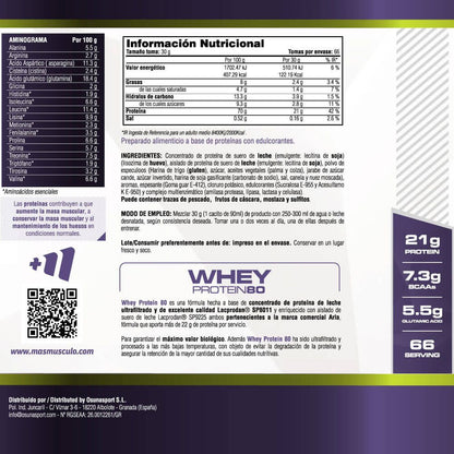 Whey Protein80 - 2 Kg - Galletas Speculoos - Aumenta La Masa Muscular - Masmusculo_5