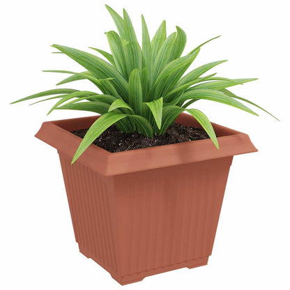 Maceta Cuadrada Para Flores 24 Pcs Rojo Ladrillo Plástico_2
