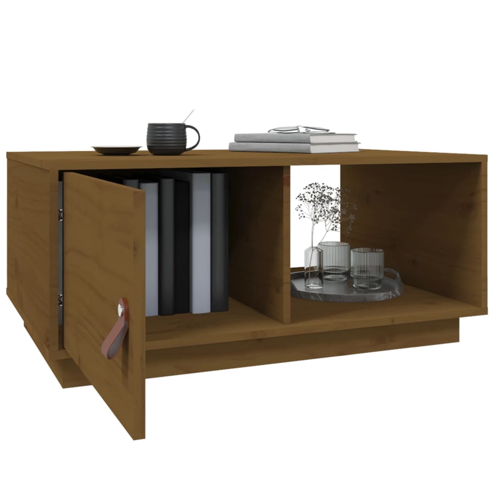 Mesa De Centro Madera Maciza De Pino Marrón Miel 80x50x35,5 Cm_3