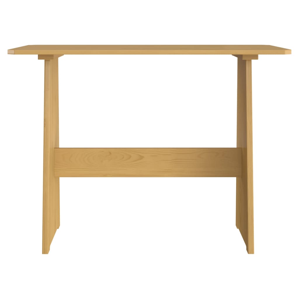 Mesa De Comedor Con Banco Reine Madera Maciza Pino Marrón Miel_4