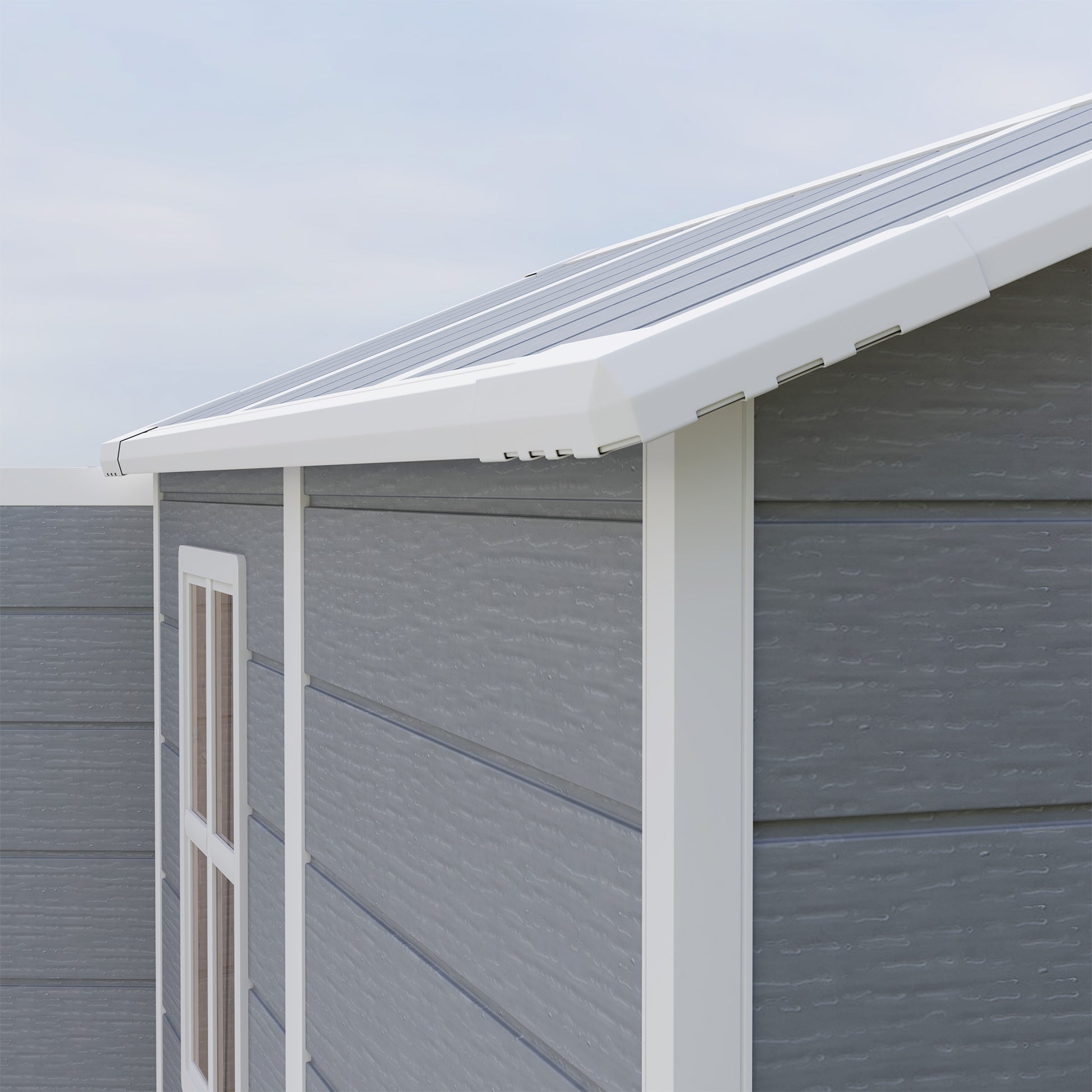 Outsunny Cobertizo De Jardín Exterior 2,1 M² 131x186x198 Cm Con Suelo Gris_3