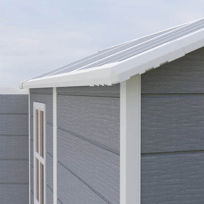 Outsunny Cobertizo De Jardín Exterior 2,1 M² 131x186x198 Cm Con Suelo Gris_3