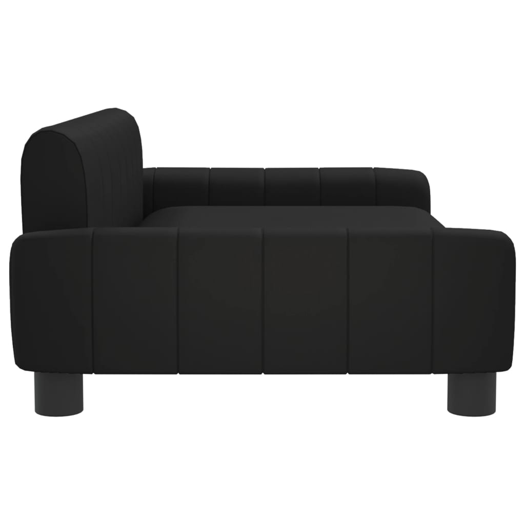 Cama Para Perros De Cuero Sintético Negra 90x53x30 Cm / Vetonek_4