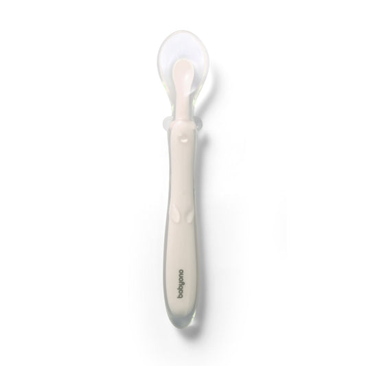 Cuchara De Silicona Flexible Para Bebés Beige_0