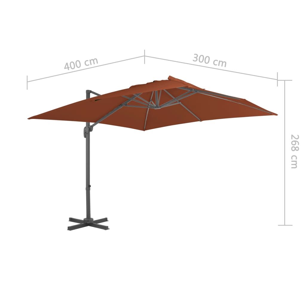 Vidaxl Sombrilla Jardín Voladiza Palo De Aluminio Terracota 400x300 Cm_2