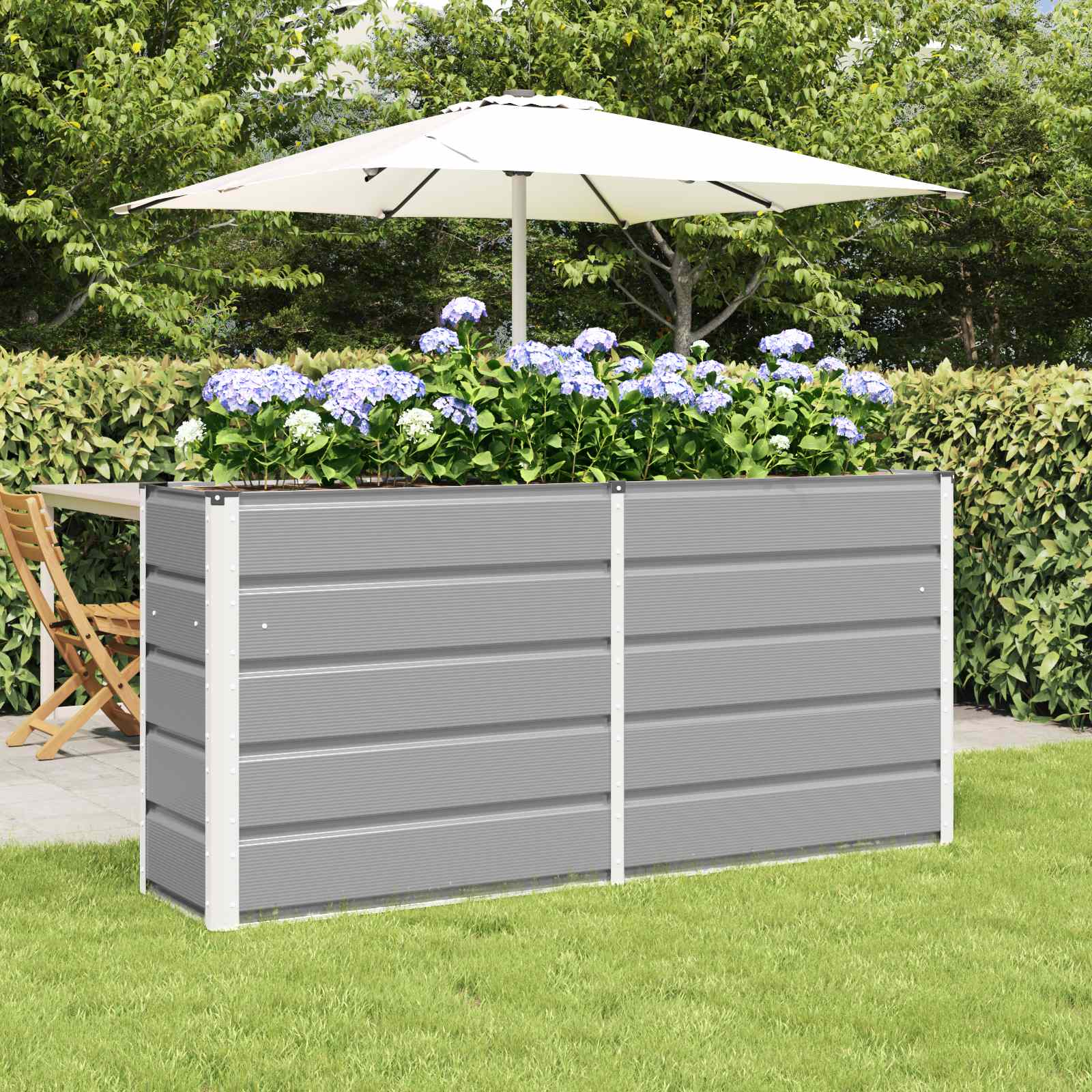 Jardinera Gris Claro 160 X 40 X 75 Cm Acero_1