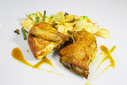 Pollo ecológico asado al horno