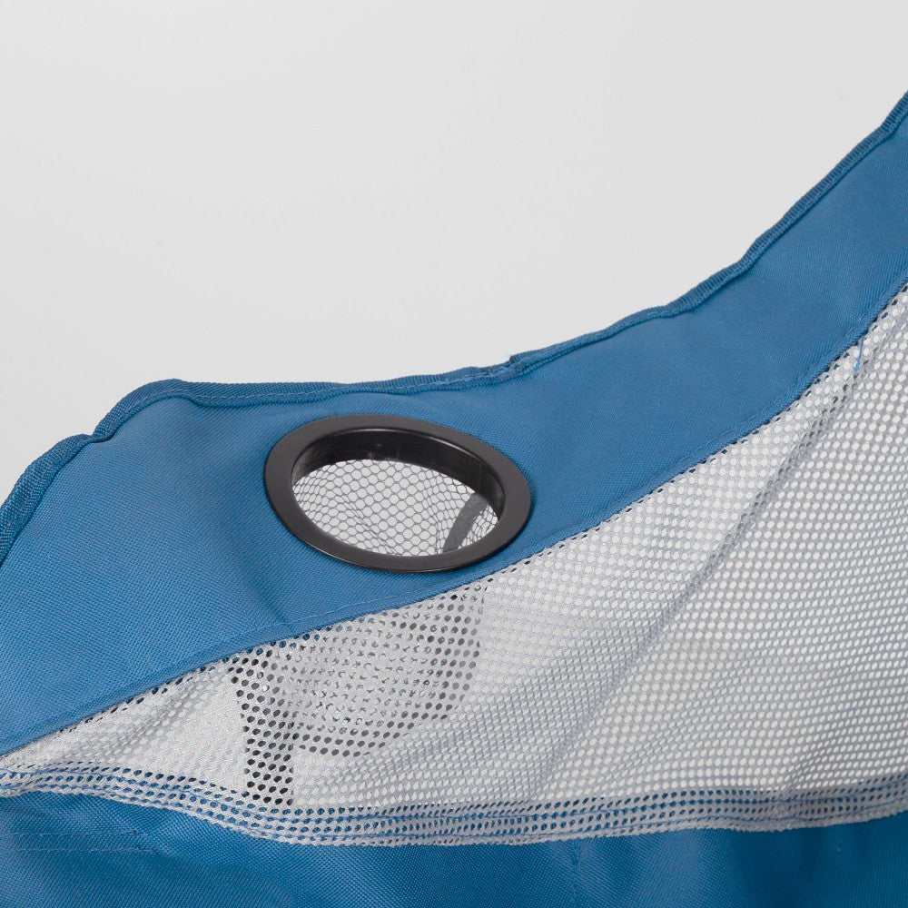 Sillón Plegable Camping Antivuelco Azul C/posavasos Y Bolsillo Aktive_2