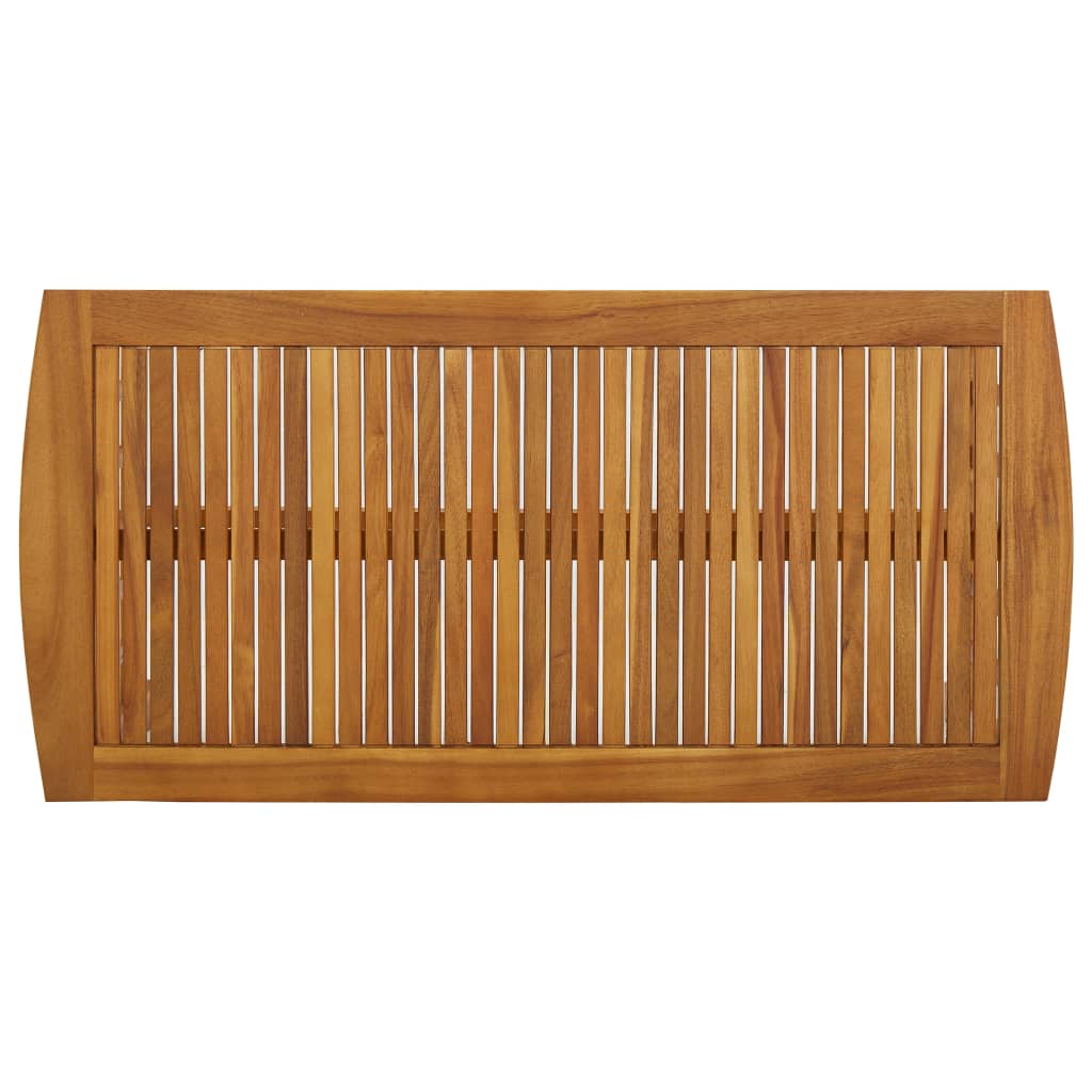 Mesa De Centro De Madera Maciza De Acacia 102x50x43 Cm_2