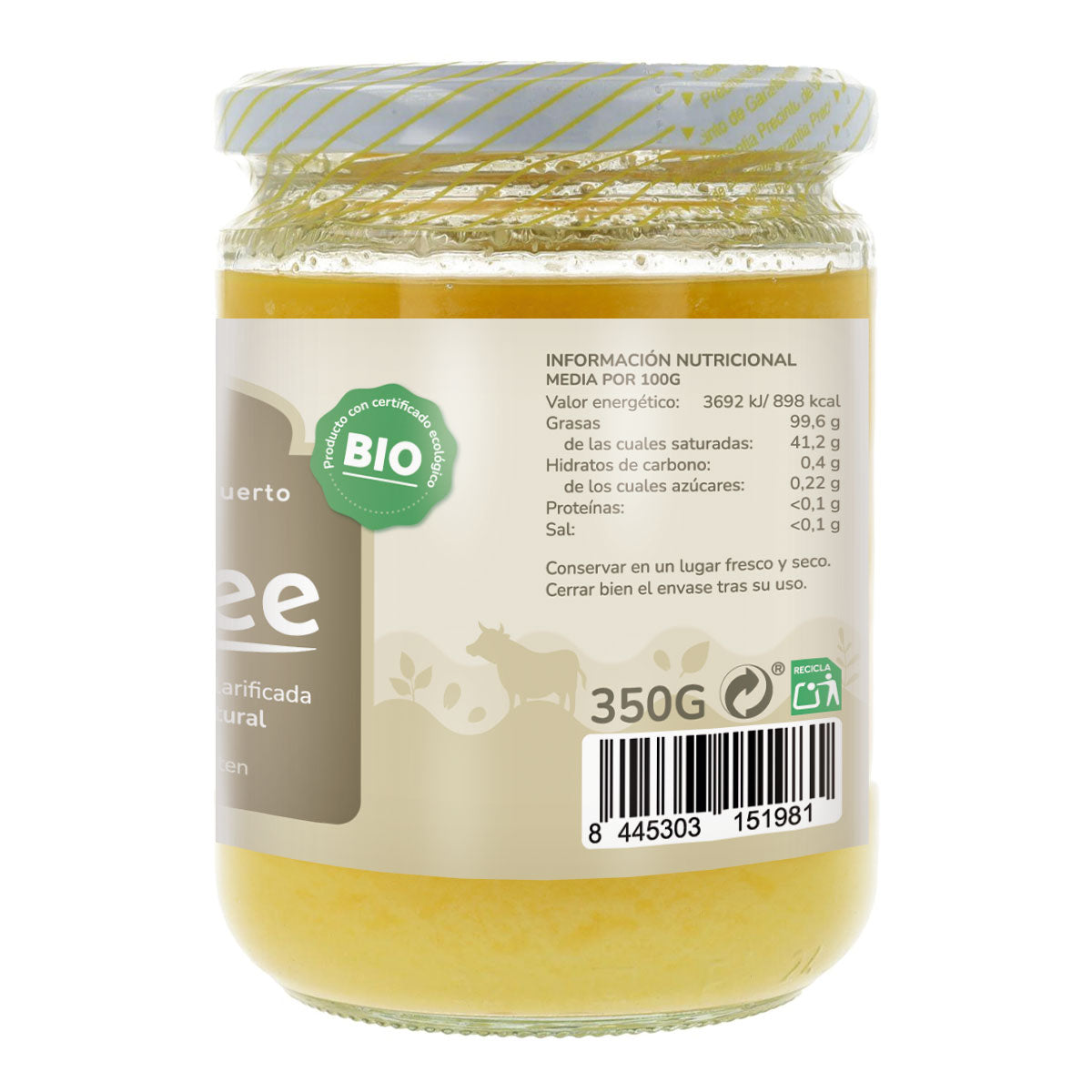 Ghee mantequilla clarificada ECO Planeta Huerto 300 g