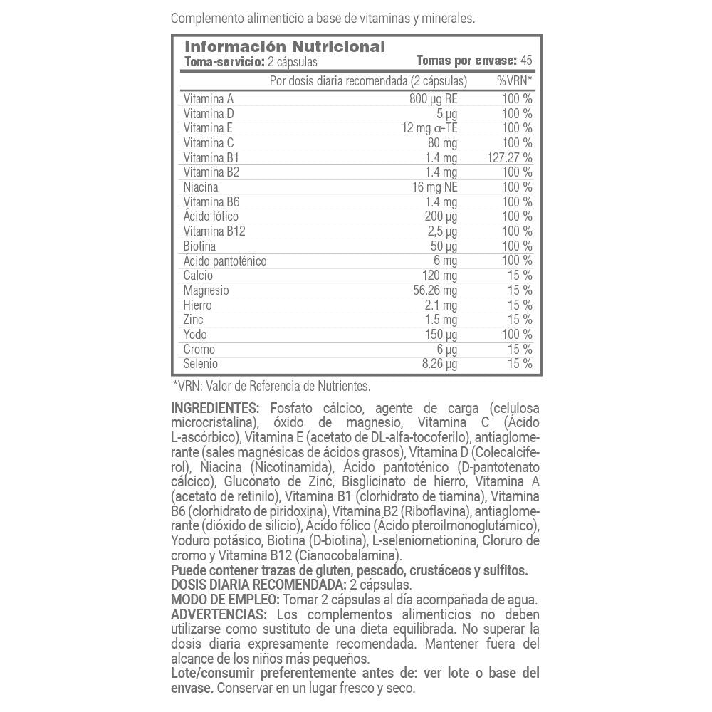 Vegan Multi Vitamins - 90 Cápsulas Vegetales - Complejos Multivitaminicos - Masmusculo_5