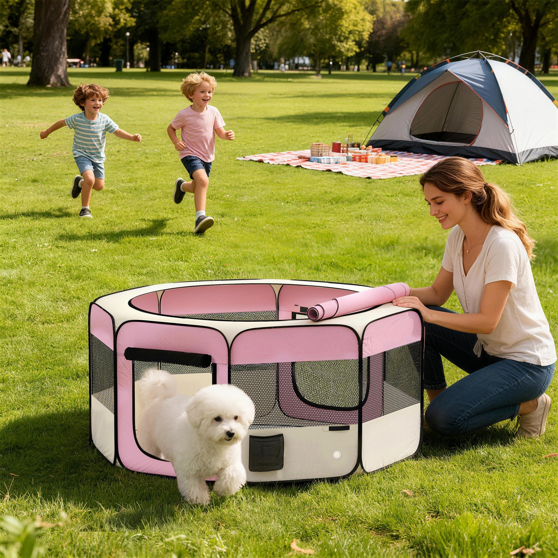Pawhut Parque Plegable Para Perros Y Gatos_1