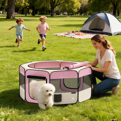 Pawhut Parque Plegable Para Perros Y Gatos_1