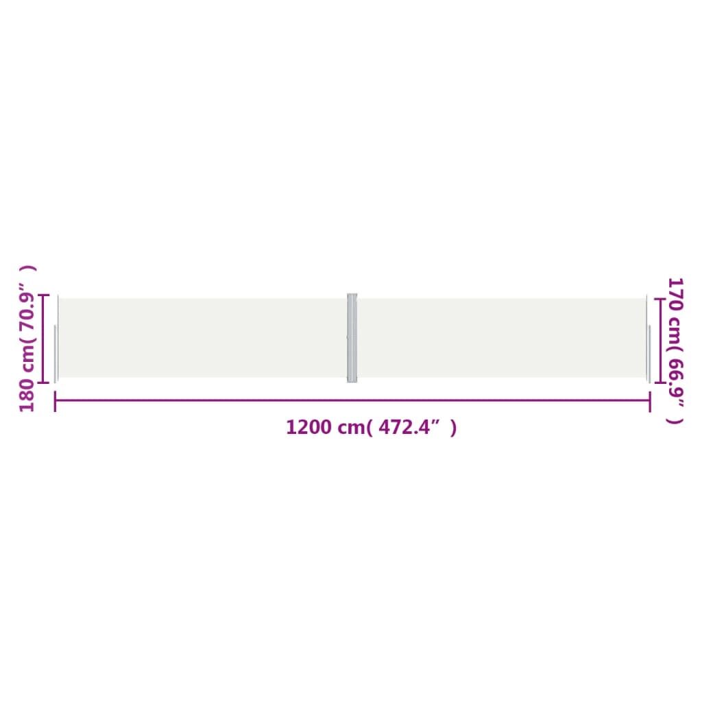 Vidaxl Toldo Lateral Retráctil Crema 180x1200 Cm_2