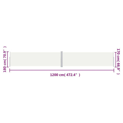 Vidaxl Toldo Lateral Retráctil Crema 180x1200 Cm_2