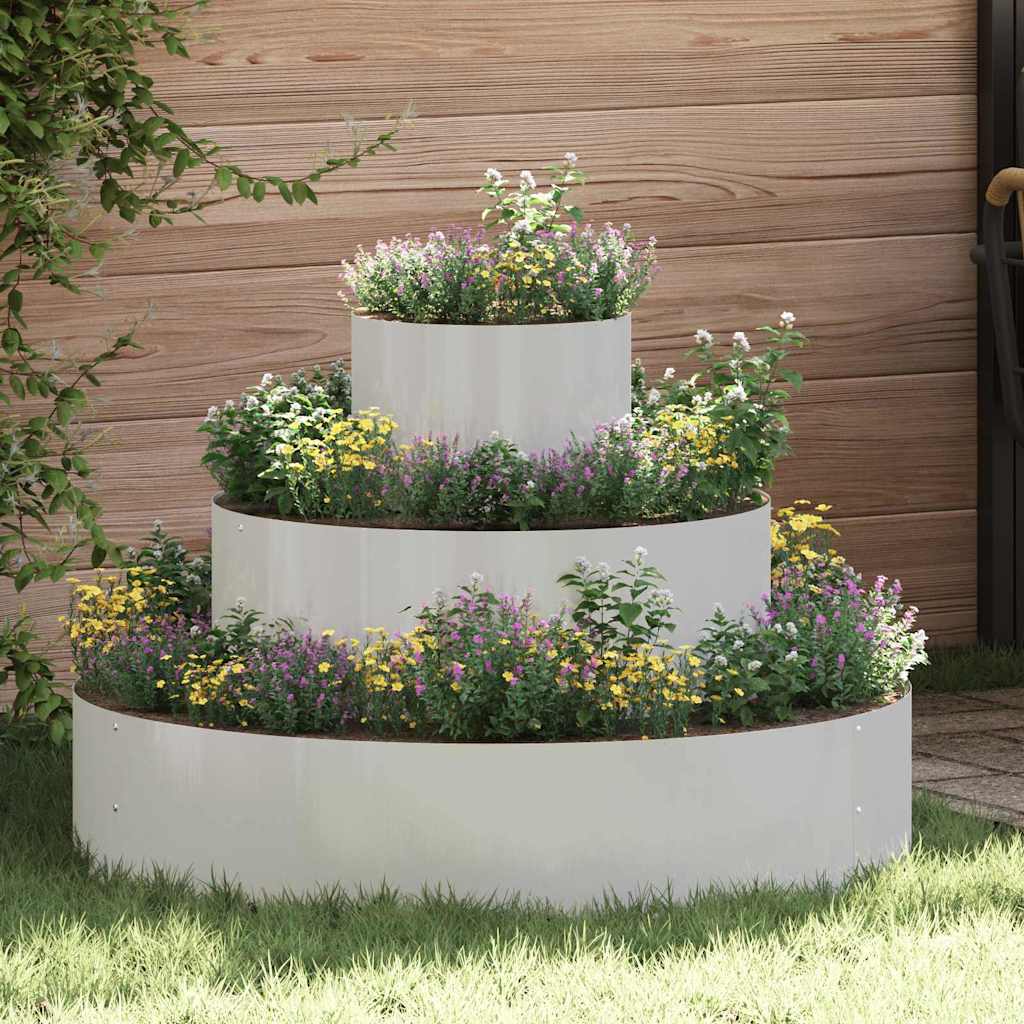 Maceta Para Jardín Plateado 90 X 90 X 20 Cm Acero Inoxidable_1