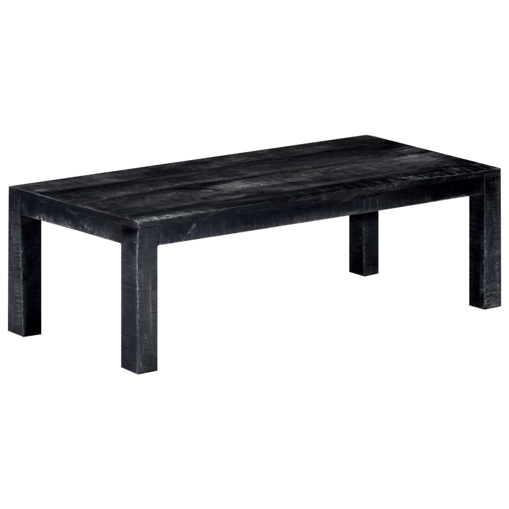 Mesa De Centro De Madera Maciza De Mango Negro 110x50x35 Cm_4
