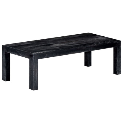 Mesa De Centro De Madera Maciza De Mango Negro 110x50x35 Cm_4