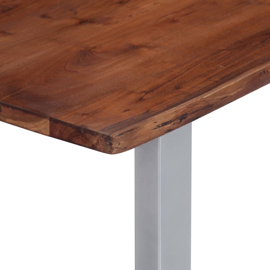 Mesa De Centro Borde Natural Madera Maciza Acacia 115x60x40 Cm_1