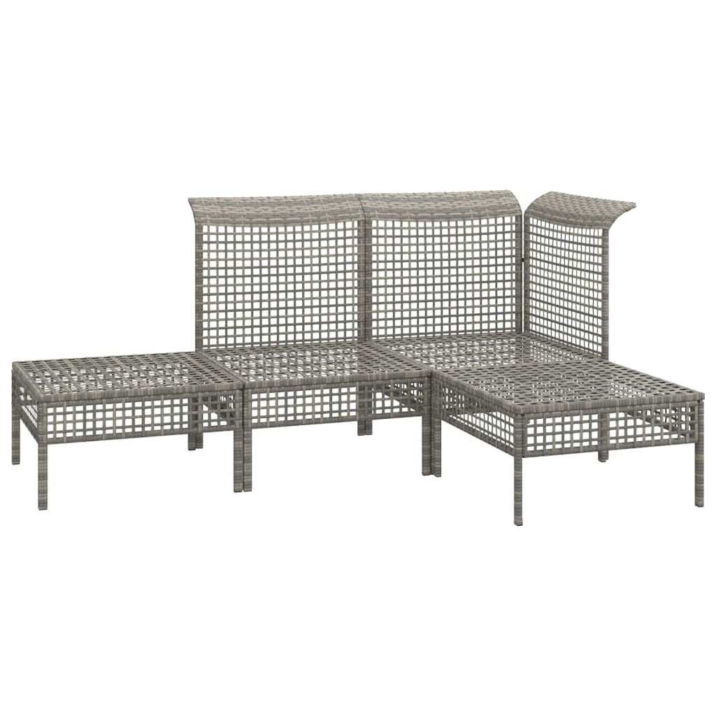 Vidaxl Set De Muebles De Jardín 4 Pzas Y Cojines Ratán Sintético Gris_3