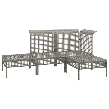 Vidaxl Set De Muebles De Jardín 4 Pzas Y Cojines Ratán Sintético Gris_3