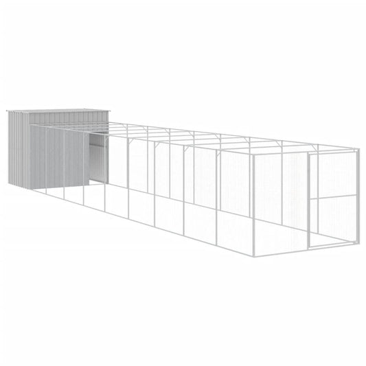 Vidaxl Caseta Perro Corral Acero Galvanizado Gris Claro 214x1069x181cm_0