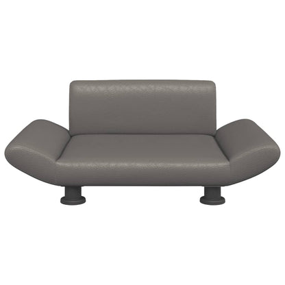 Cama Para Perros De Cuero Sintético Gris 70x45x28 Cm / Vetonek_0
