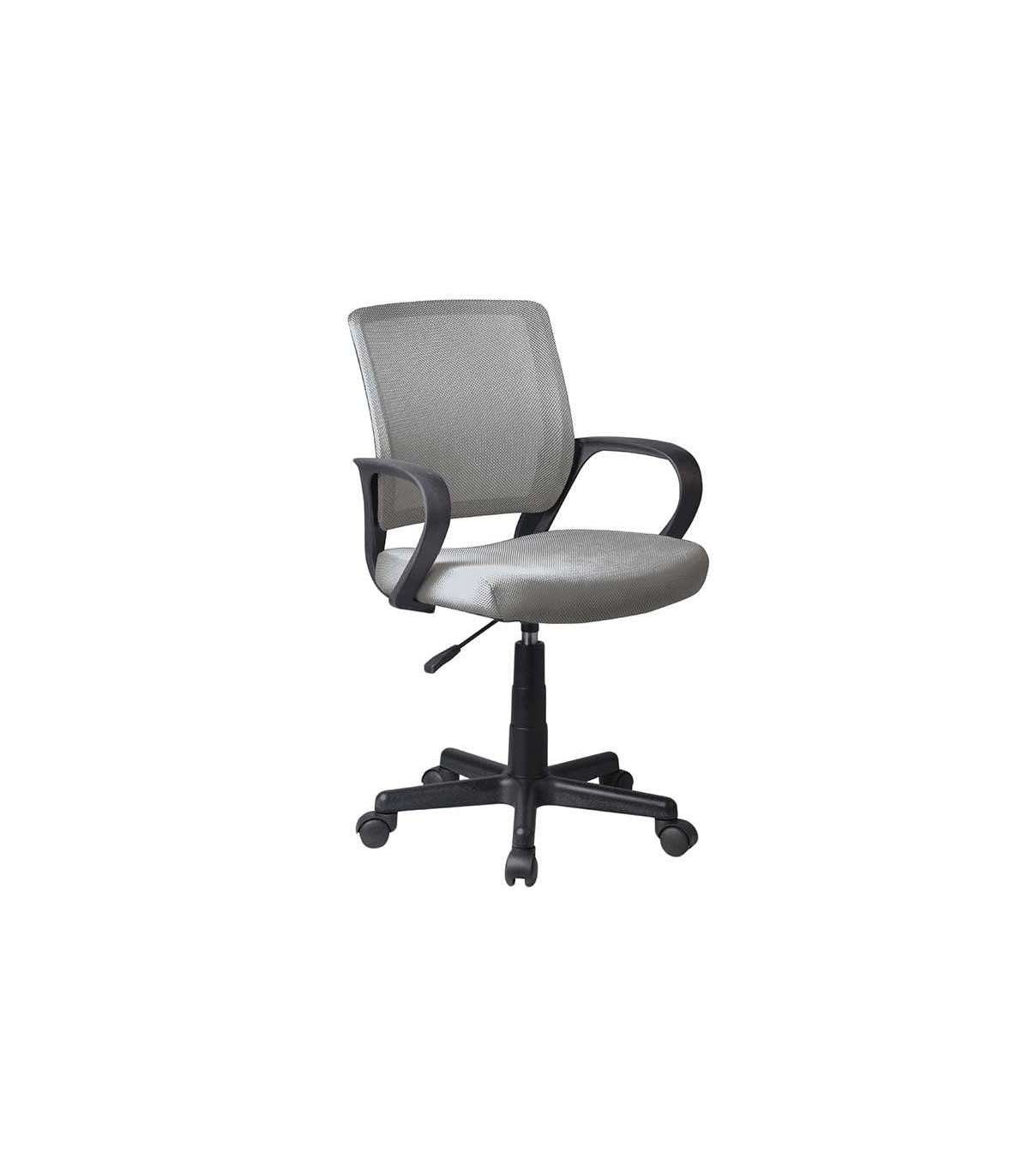 Sillón Despacho Giratorio Elevable Acabado Gris, 53 Cm(ancho) 82/94 Cm(altura) 55 Cm(fondo)_0