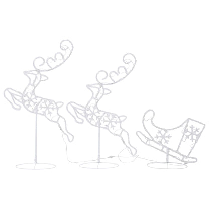 Vidaxl Renos Voladores Y Trineo Blanco Cálido 260x21x87 Cm_3