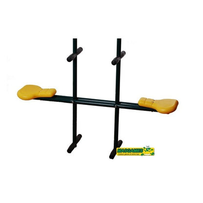 Columpio Triple De Madera Cuadrada Masgames Nori Xl + Asiento Cara A Cara.