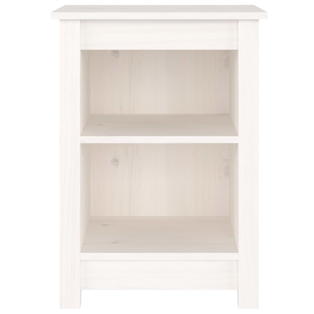 Mesitas De Noche 2 Uds Madera Maciza De Pino Blanco 40x35x55 Cm_2