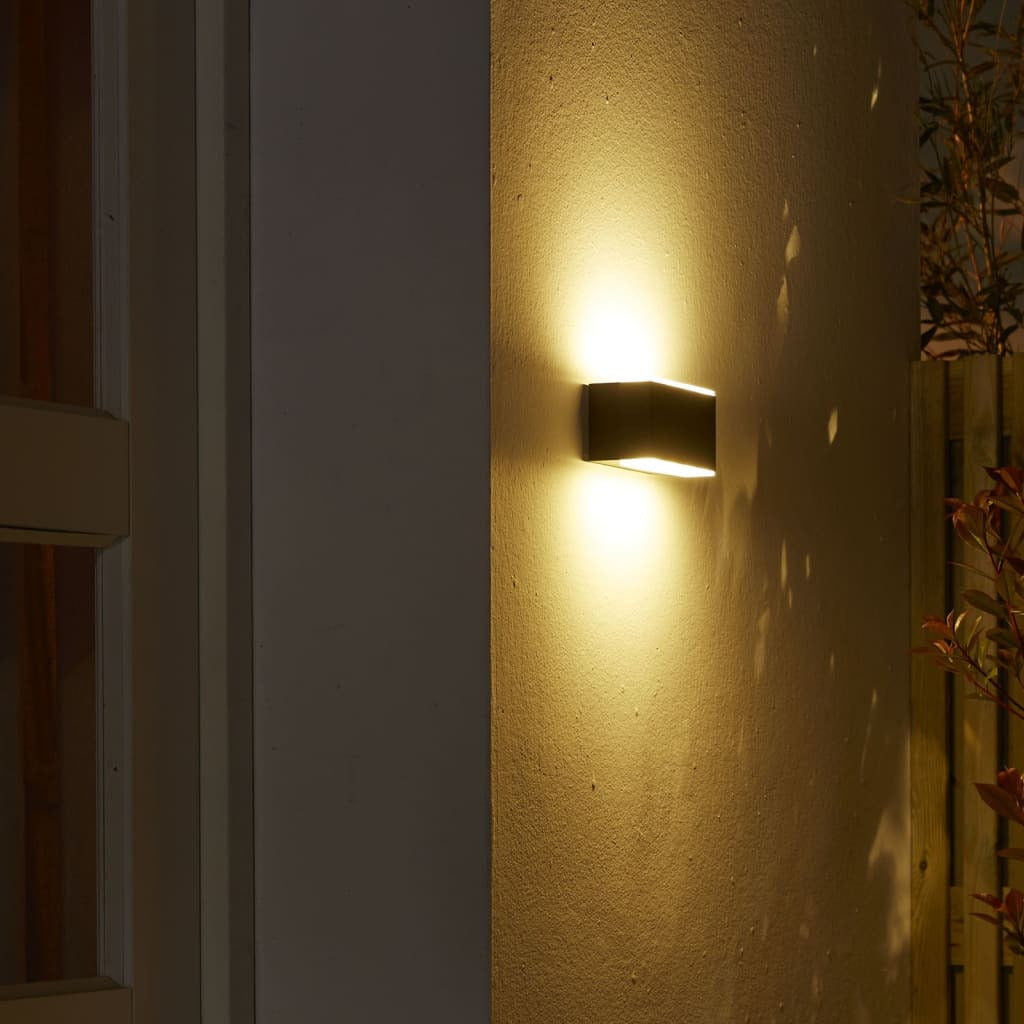 Luxform Lámpara De Pared De Jardín Led Cube Negro_2