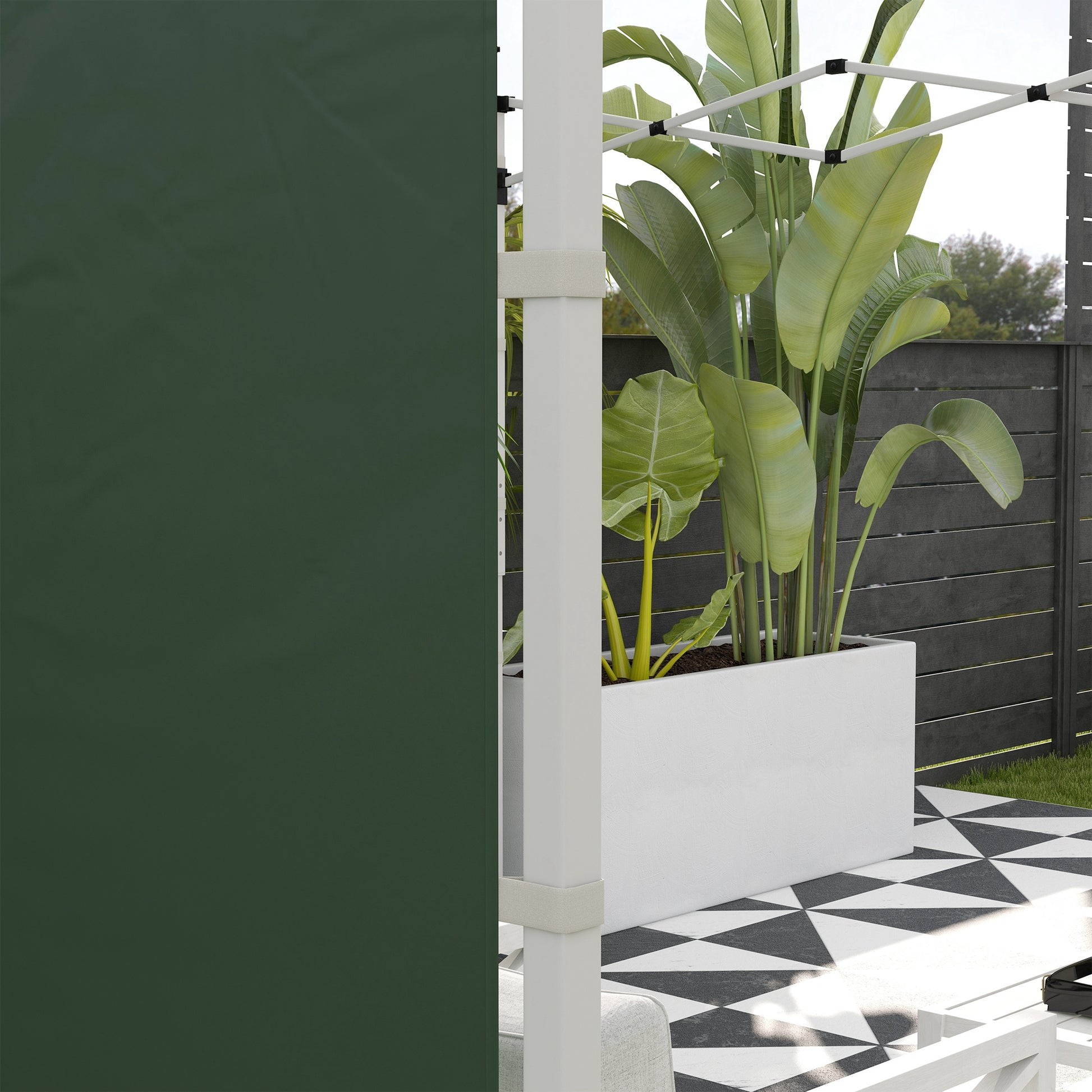 Outsunny Paredes Laterales Para Carpa De 2 Paneles 295x195 Cm Con Ventana Verde_4