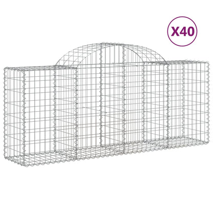 Cestas De Gaviones 40 Uds Forma De Arco Hierro 200x50x80/100 Cm_0