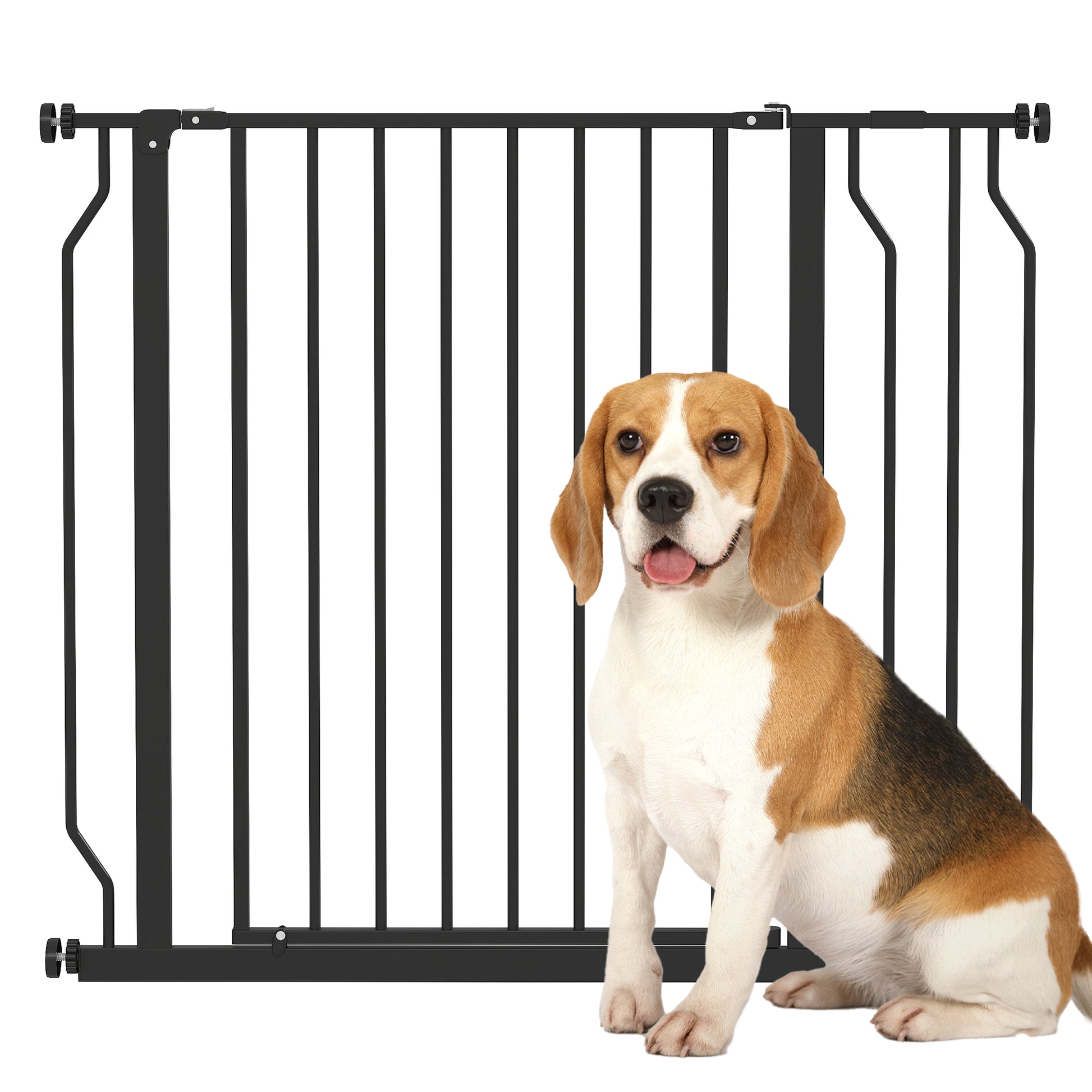 Pawhut Barrera De Seguridad Extensible Con 2 Extensiones 75-95x76 Cm Negro_0