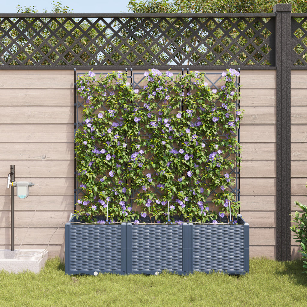 Vidaxl Jardineras Gris 120 X 40 X 142 Cm Acero_1