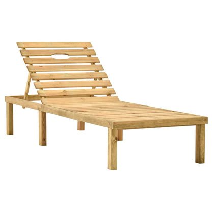Tumbona De Jardín Con Mesa Y Cojín De Madera De Pino Impregnada_2