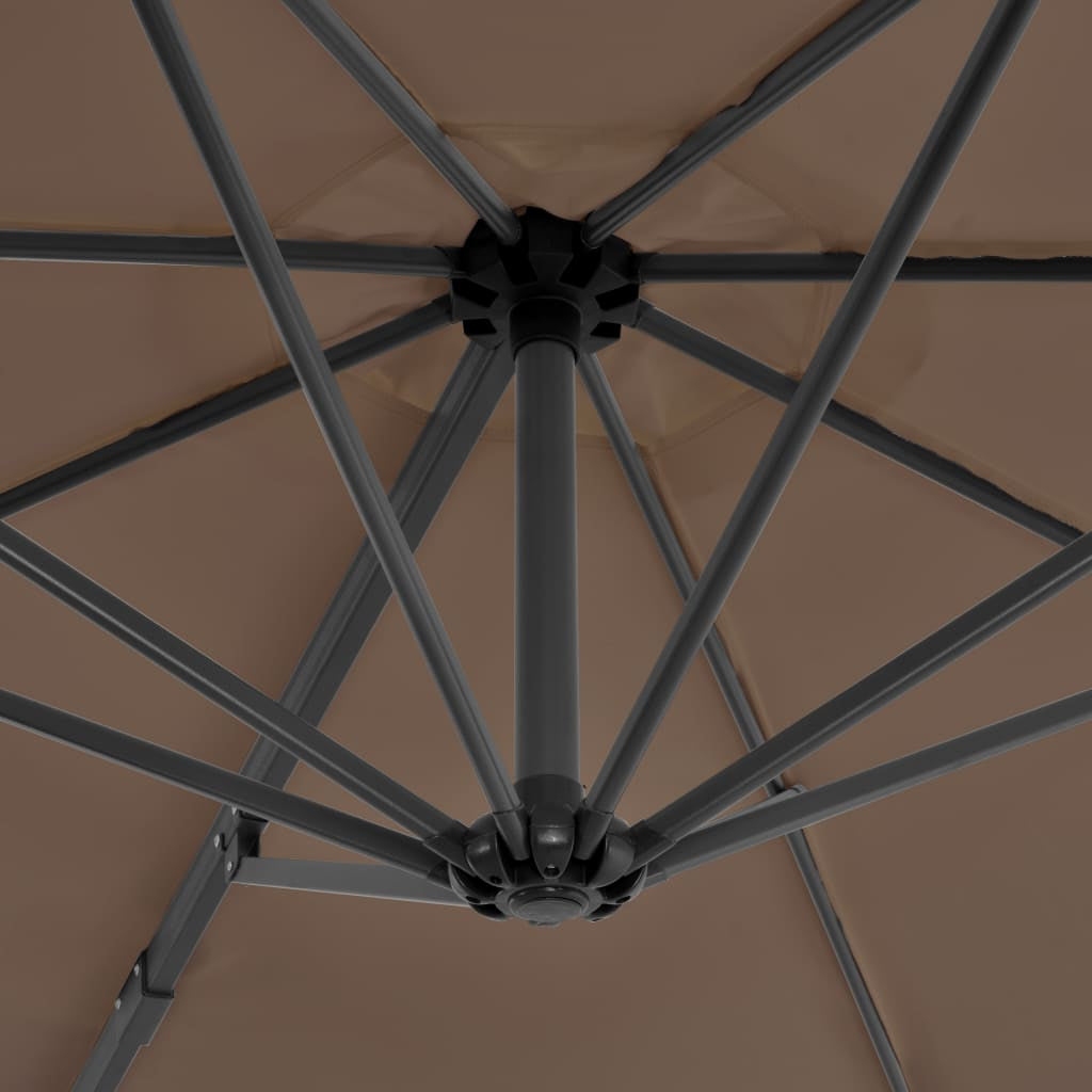 Vidaxl Sombrilla De Jardín Voladiza Palo De Aluminio Taupe 300 Cm_4