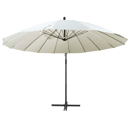 Sombrilla Colgante Con Palo De Aluminio Blanco 3 M_0