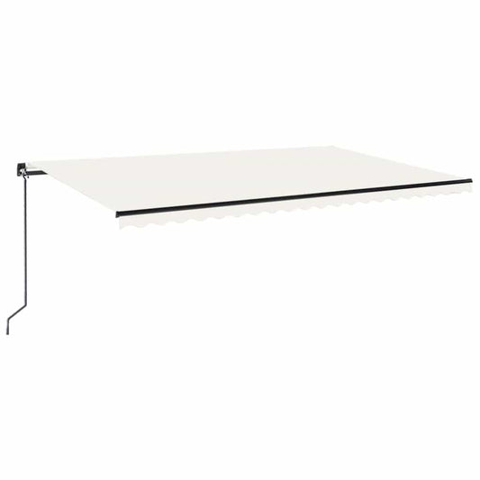 Toldo Retráctil Manual Con Luz Led Crema 500x300 Cm_0