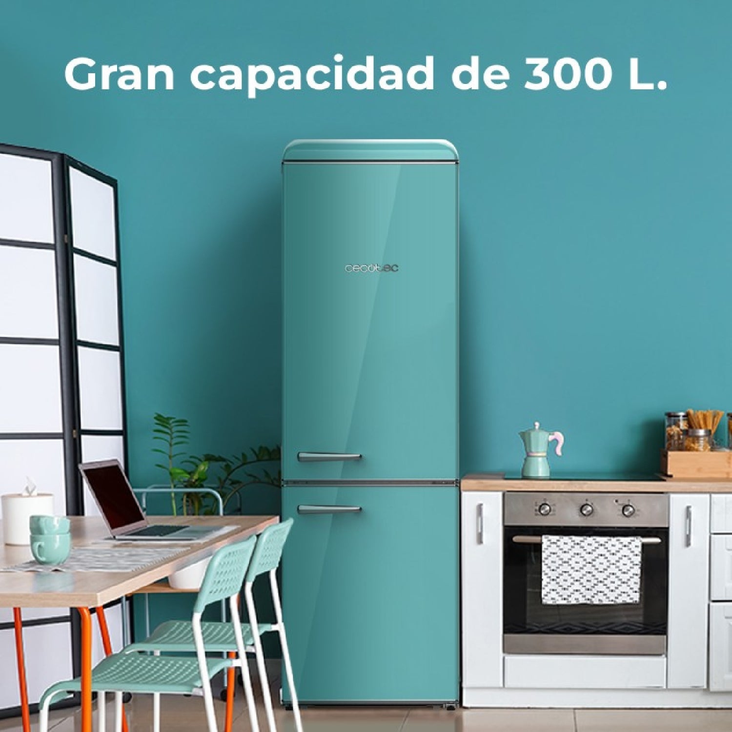 Cecotec Frigorífico Retro Bolero Coolmarket Combi Origin 300 Green E_2