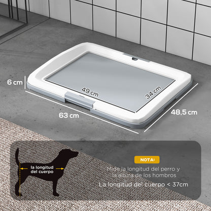 Pawhut Inodoro Para Perros Con Bandeja Para Exterior E Interior 63x48,5x6cm Gris_2