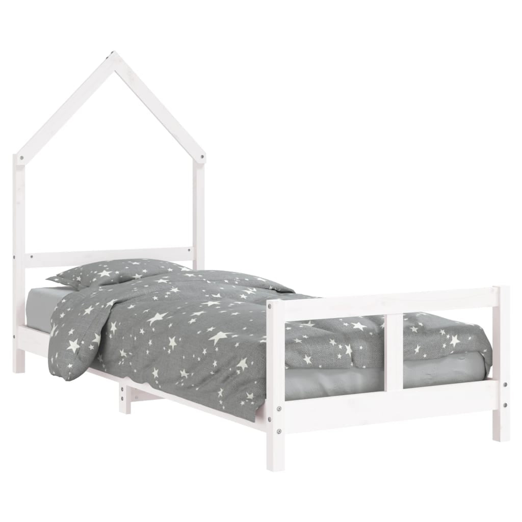 Vidaxl Estructura De Cama Para Niños Madera De Pino Blanco 80x200 Cm_0