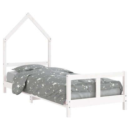 Vidaxl Estructura De Cama Para Niños Madera De Pino Blanco 80x200 Cm_0